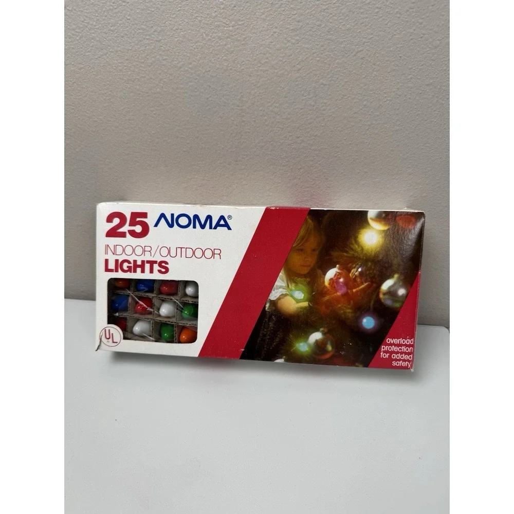 Vintage NOMA Christmas Tree 25 Light Strand 7W Bulbs Indoor Outdoor 80s 1980s